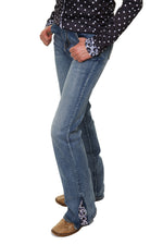 Classic bootcut leopard stonewash jeans